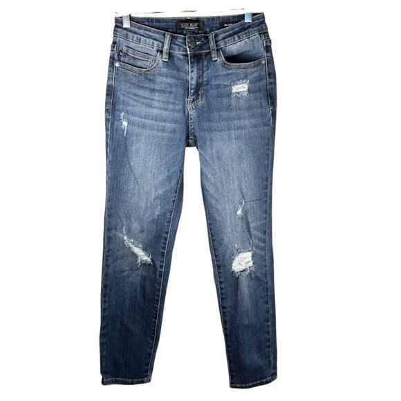 Judy Blue Relaxed Fit Size 27 Jeans Distressed Casual Stretch - Picture 1 of 5